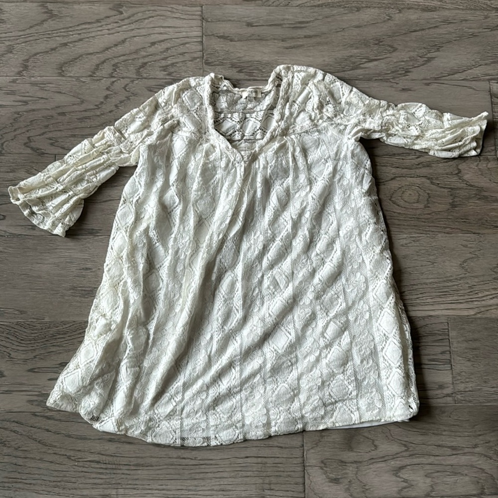 umgee 3/4 sleeve v neck dress